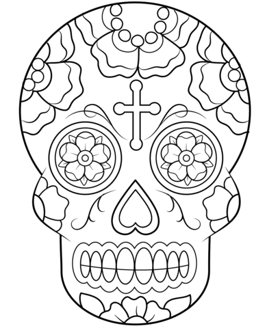 Calavera (Sugar Skull) Coloring Page